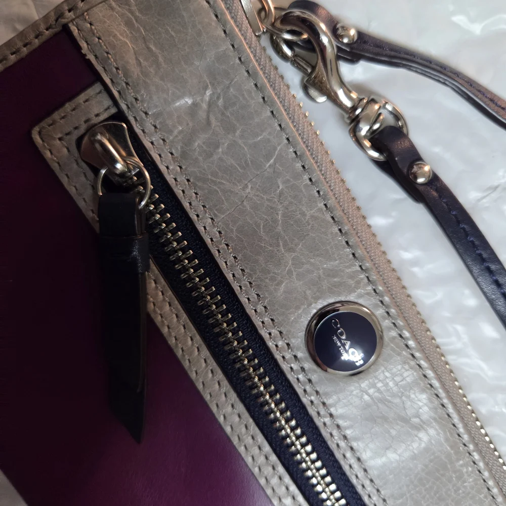 Coach Plum and Taupe Women's Wallet - Picture 3 of 5